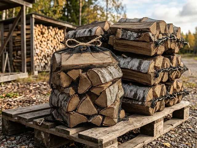 Берёзовые дрова в сетках 40 л — купить Троицком