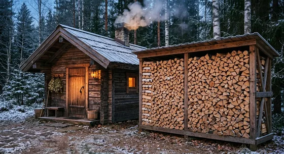 Укладка дров в Троицком, проезд Луговая, 41